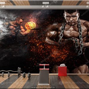 پوستر دیواری برای بدنسازی ورزشکار آتشی