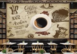 کاغذ دیواری کاپ قهوه با حروف انگلیسی