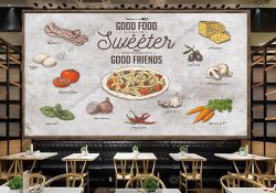 پوستر رستوران طرح گرافیکی غذا