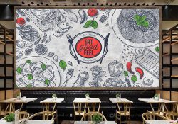 پوستر دیواری سه بعدی برای رستوران