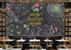 کاغذ دیواری سه بعدی برای رستوران
