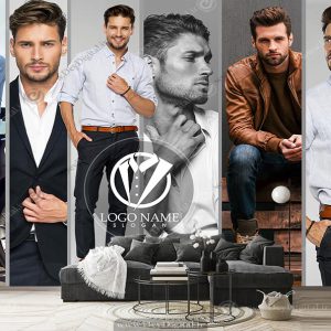 پوستر سه بعدی مدلینگ های فشن برای بوتیک مردانه