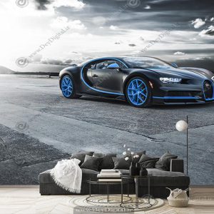 پوستر ماشین اسپرت مشکی آبی