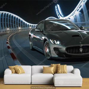 پوستر سه بعدی ماشین مازراتی مشکی