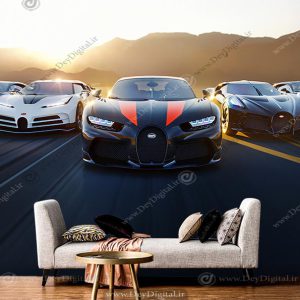 کاغذ دیواری ماشین مسابقه ای بوگاتی شیرون