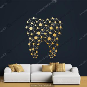 کاغذ دیواری سه بعدی طرح دندان طلایی