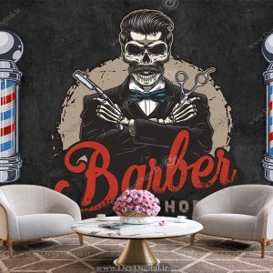 پوستر سه بعدی آرایشگاه مردانه طرح خاص و شیک