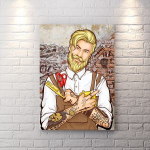 تابلو شاسی آرایشگاه مردانه طرح باربر