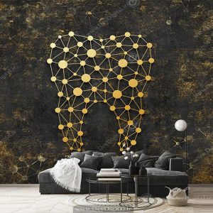 پوستر دیواری مطب دندانپزشکی طرح هندسی دندان