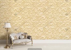پوستر دیواری طرح سه بعدی زمینه طلایی