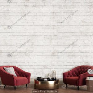 پوستر دیواری طرح آجری رنگ سفید