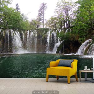 پوستر دیواری تصویر دریاچه و آبشار