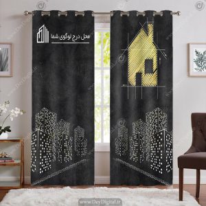 پرده پانچ تصویری طرح خونه های طلایی برای املاک