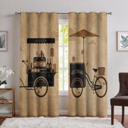 پرده کافیشاپ طرح کلاسیک و فانتزی گاری قهوه فروشی