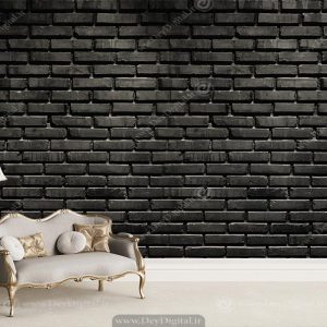 پوستر دیواری طرح آجر نسوز مشکی