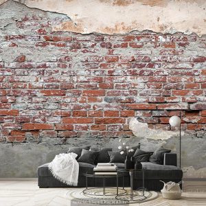 کاغذ دیواری طرح دیوار آجری
