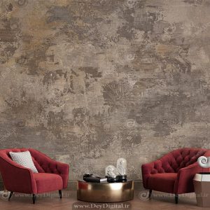 پوستر دیواری طرح سیمانی رنگ قهوه ای