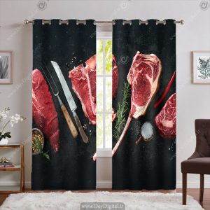 پرده سه بعدی طرح گوشت قرمز