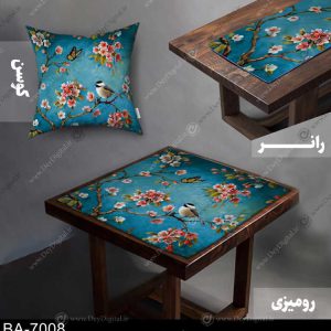 ست رومیزی و رانر طرح گل کد BA-7008