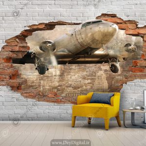 پوستر دیواری سه بعدی هواپیما
