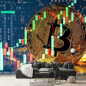 پوستر دیواری طرح ارز دیجیتال و بیتکوین