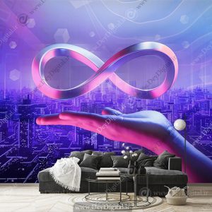 پوستر دیواری سه بعدی ارز دیجیتال طرح متاورس