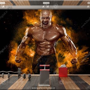 پوستر طرح ورزشکار بادی بیلدینگ