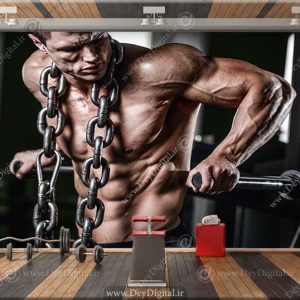پوستر سه بعدی طرح ورزش با دستگاه