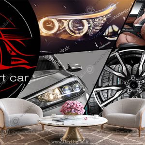 کاغذ دیواری طرح برای فضای تجاری ماشین اسپرت