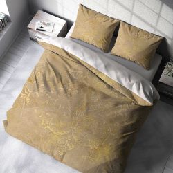 روتختی دونفره طرح پتینه طلایی و قهوه ای مدرن