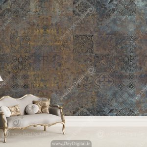 کاغذ دیواری سه بعدی طرح پتینه لاکچری