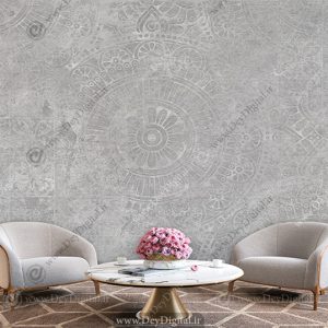 پوستر دیواری طرح پتینه طوسی با نقش اسلیمی