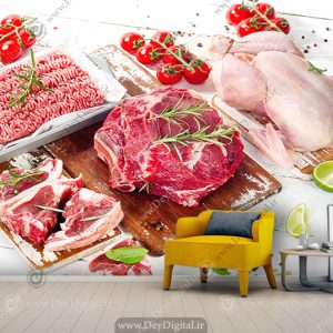 پوستر سه بعدی برای مغازه گوشت فروشی