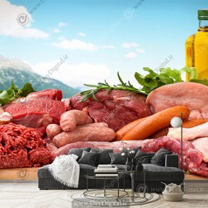 پوستر دیواری برای مغازه گوشت فروشی