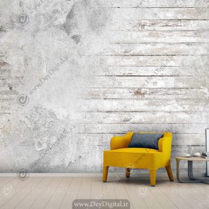 پوستر سه بعدی طرح دیوار سفید چوبی و آجری