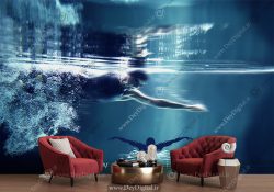 کاغذ دیواری سه بعدی شنا برای استخر
