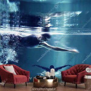 کاغذ دیواری سه بعدی شنا برای استخر