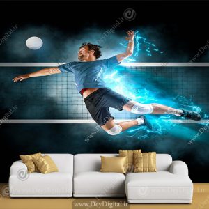 پوستر دیواری سه بعدی طرح والیبال