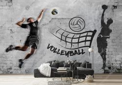 کاغذ دیواری سه بعدی طرح ورزشی والیبالیست ها