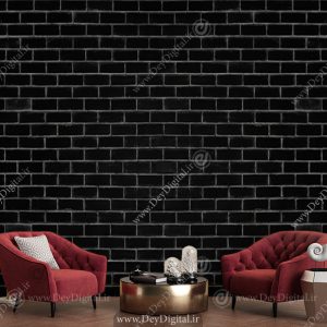 پوستر دیواری سه بعدی دیوار آجری سیاه