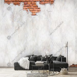 پوستر دیواری سه بعدی طرح دیوار سیمانی آجری