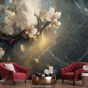 پوستر دیواری سه بعدی گل نقاشی