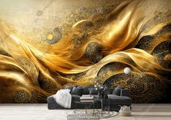 پوستر دیواری خاص انتزاعی طلایی