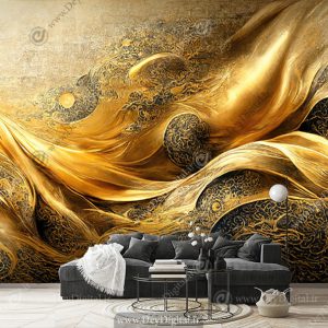 پوستر دیواری خاص انتزاعی طلایی