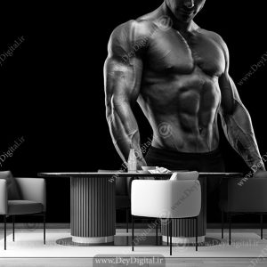 کاغذدیواری باشگاه بدنسازی مدل یک ورزشکار حرفه ای