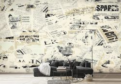 کاغذ دیواریپ طرح روزنامه ای
