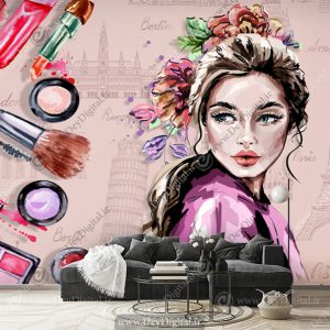 پوستر دیواری سه بعدی فانتزی برای آرایشگاه زنانه