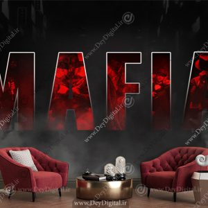 کاغذ دیواری سه بعدی طرح مافیا برای اتاق بازی