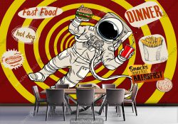 پوستر دیوارری آدم فضایی پیتزایی