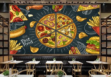 پوستر طرح پیتزا برای فست فود